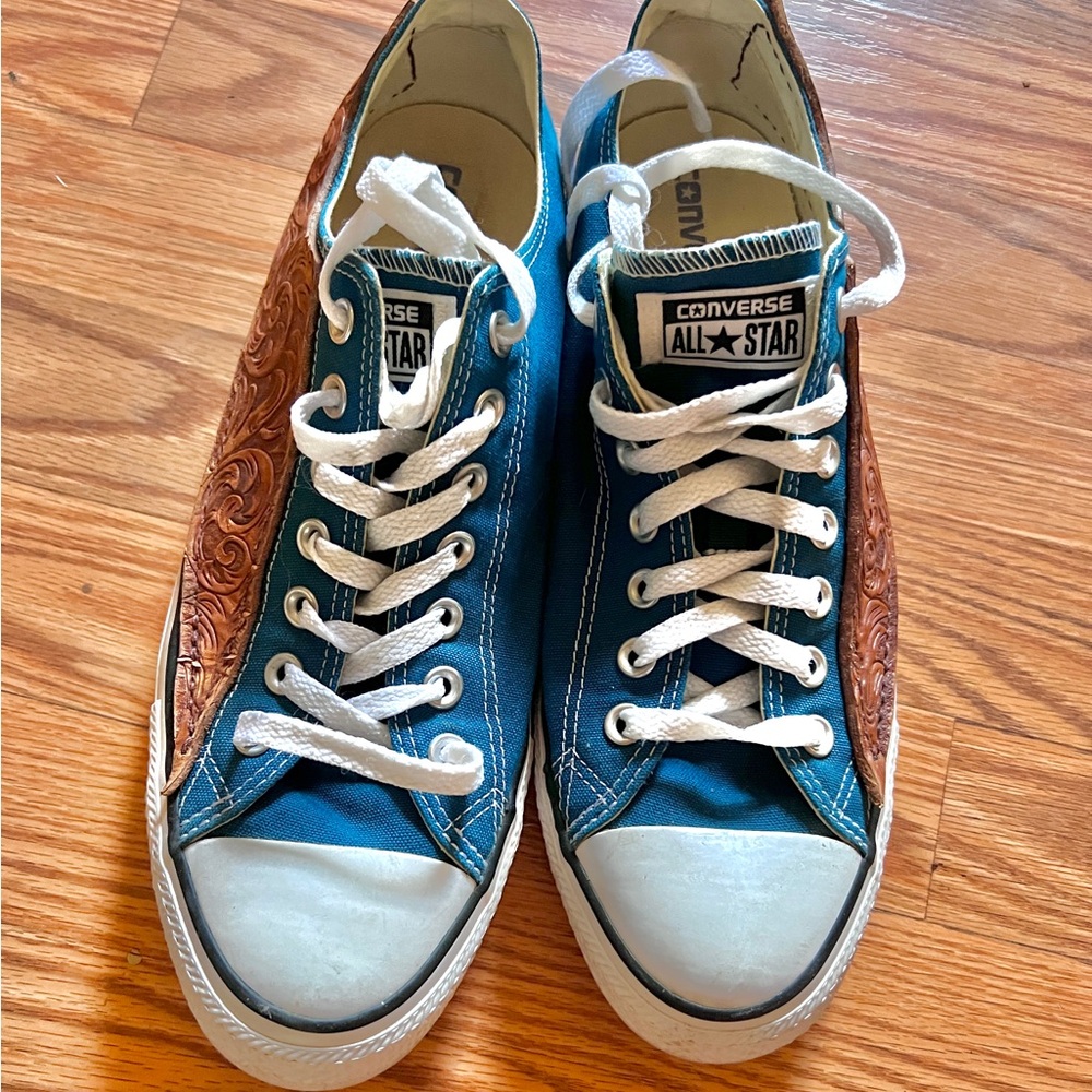 Hand Tooled Leather Custom Converse Sneakers